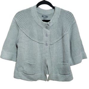 Apt. 9 Gray Short Sleeve Knit Cardigan Sweater PL